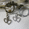 Metal Double Heart Keychain Bag Charm Gift view 3