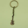 Metal Minimalist Guitar Keychain Bag Charm Gift view 1
