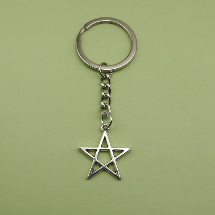 Metal Minimalist Five Point Star Keychain Bag Charm Gift