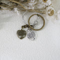 Metal Heart Tree Keychain Bag Charm Gift – Antique Copper view 3