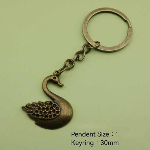 Metal Swan Keychain Bag Charm