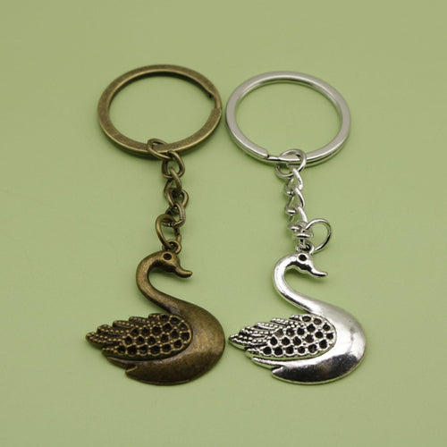 Metal Swan Keychain Bag Charm