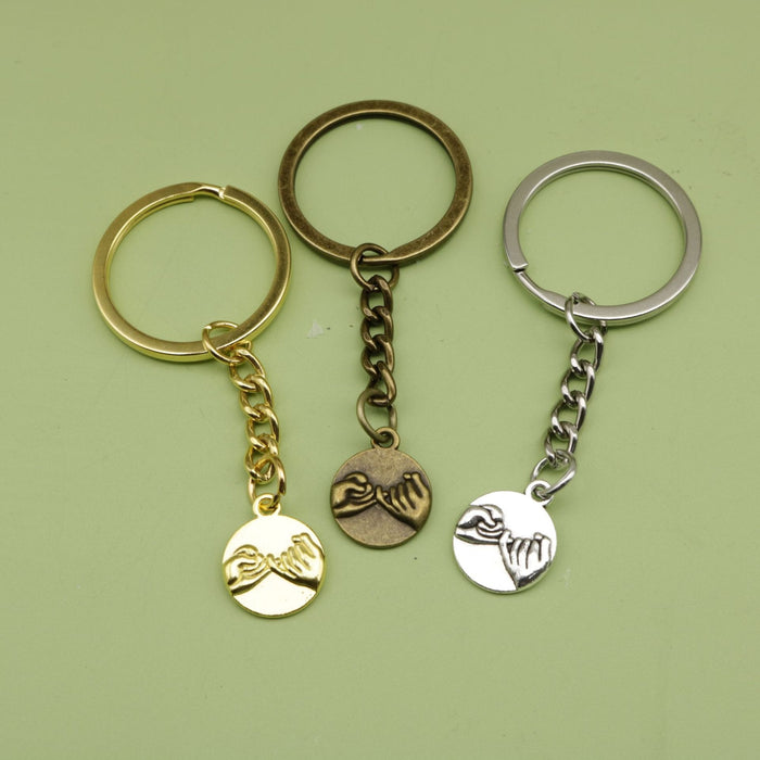 Zinc Alloy Handshake Keychain Bag Charm