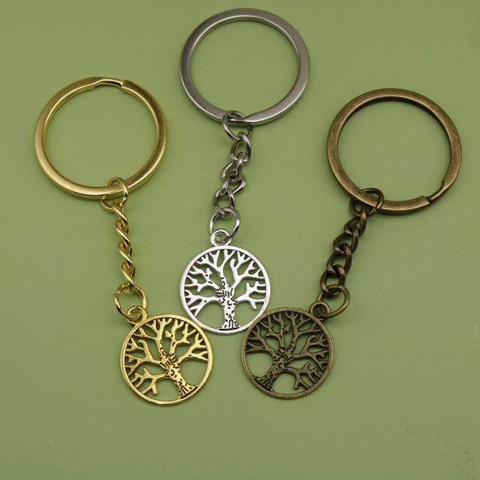 Zinc Alloy Tree Of Life Keychain Bag Charm Gift