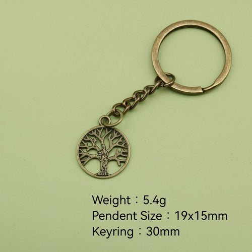 Zinc Alloy Tree Of Life Keychain Bag Charm Gift