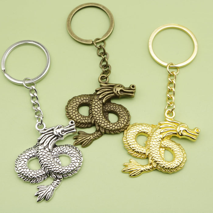 Metal Minimalist Dragon Keychain Key Ring Gift