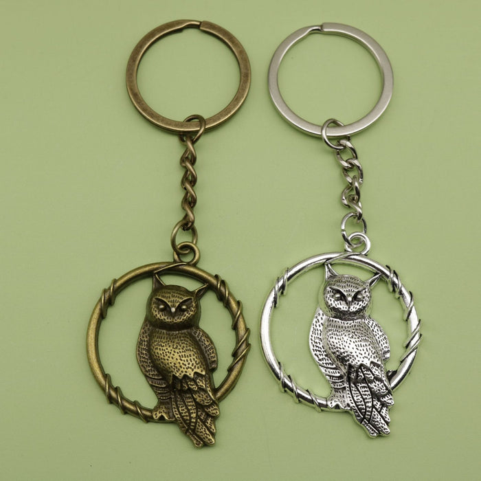 Metal Owl Keychain Minimalist Bag Charm Gift