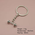 Zinc Alloy Barbell Keychain Minimalist Key Ring Gift view 2