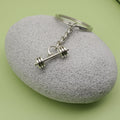 Zinc Alloy Barbell Keychain Minimalist Key Ring Gift view 4