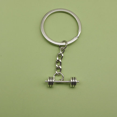 Zinc Alloy Barbell Keychain Minimalist Key Ring Gift