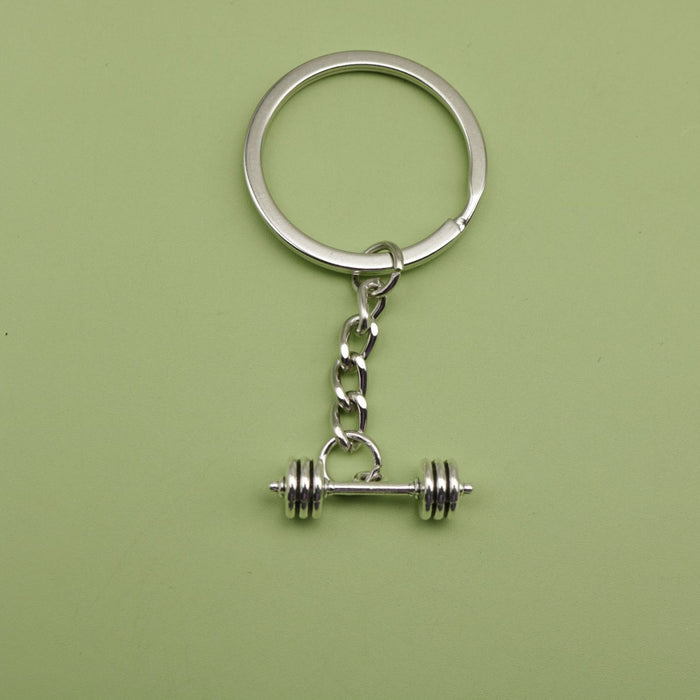 Zinc Alloy Barbell Keychain Minimalist Key Ring Gift