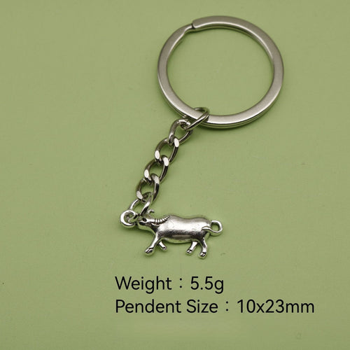 Zinc Alloy Minimalist Buffalo Keychain Bag Charm Gift