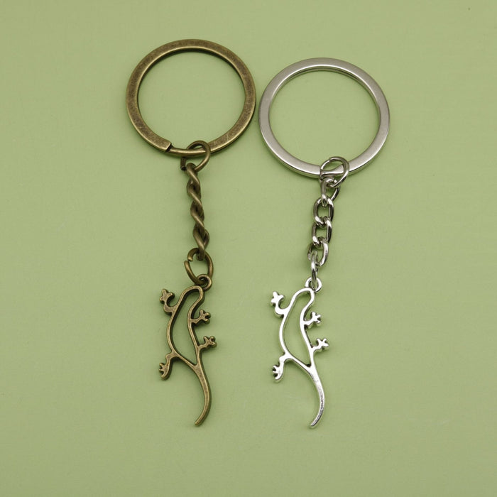 Metal Lizard Shape Keychain Reptile Bag Charm Gift