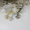 Metal Double Heart Keychain Bag Charm view 3
