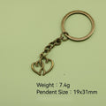 Metal Double Heart Keychain Bag Charm view 2