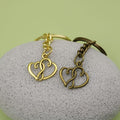 Metal Double Heart Keychain Bag Charm view 4