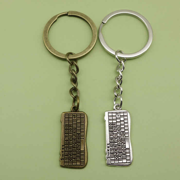 Metal Keyboard Keychain Bag Charm