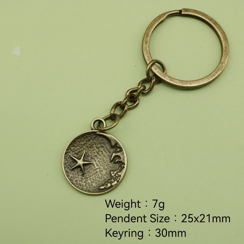 Zinc Alloy Planet Moon Star Keychain Bag Charm Gift