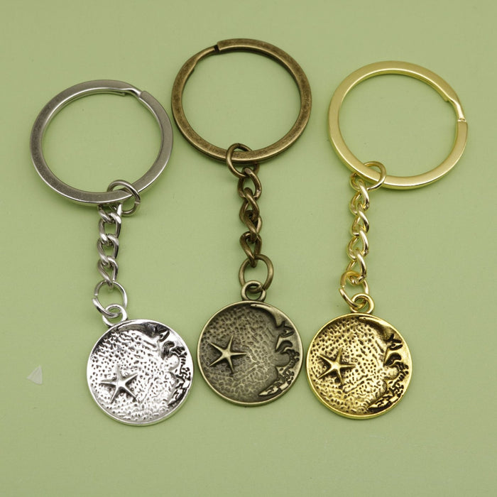 Zinc Alloy Planet Moon Star Keychain Bag Charm Gift