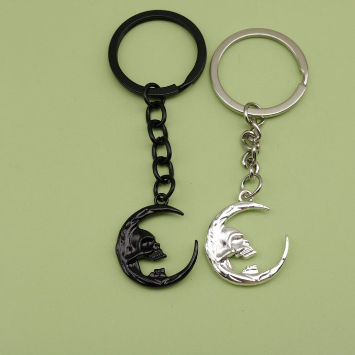 Zinc Alloy Skull Moon Keychain Bag Charm Gift Accessory
