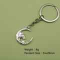 Zinc Alloy Skull Moon Keychain Bag Charm Gift Accessory view 2