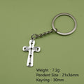 Zinc Alloy Simple Cross Keychain Religious Gift Key Ring view 2