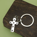 Zinc Alloy Simple Cross Keychain Religious Gift Key Ring view 4