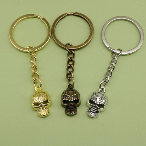 Zinc Alloy Simple Skull Keychain For Key Ring Gift