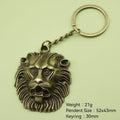 Metal Minimalist Lion Head Keychain Bag Charm Gift view 2