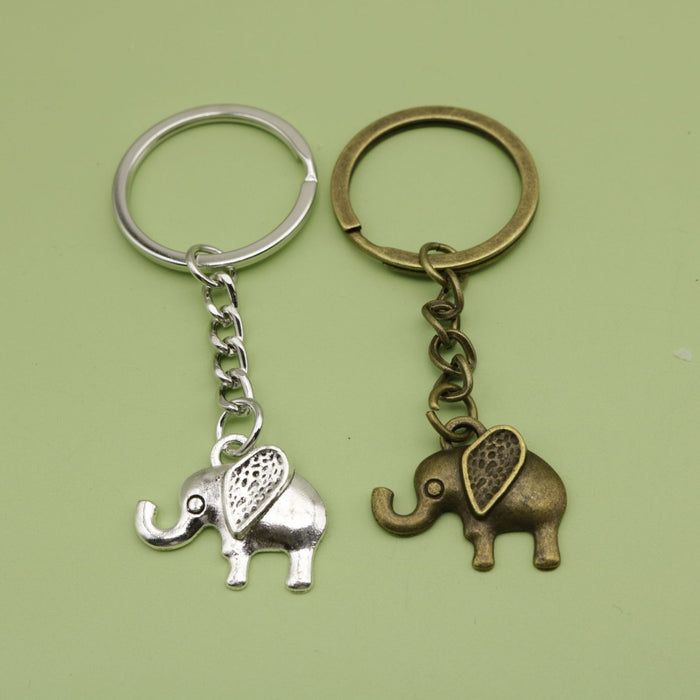 Zinc Alloy Minimalist Elephant Keychain Bag Charm Gift (6422)