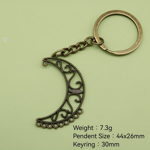 Metal Simple Crescent Moon Keychain Bag Charm Gift
