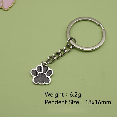 Metal Dog Paw Print Keychain Bag Charm Gift