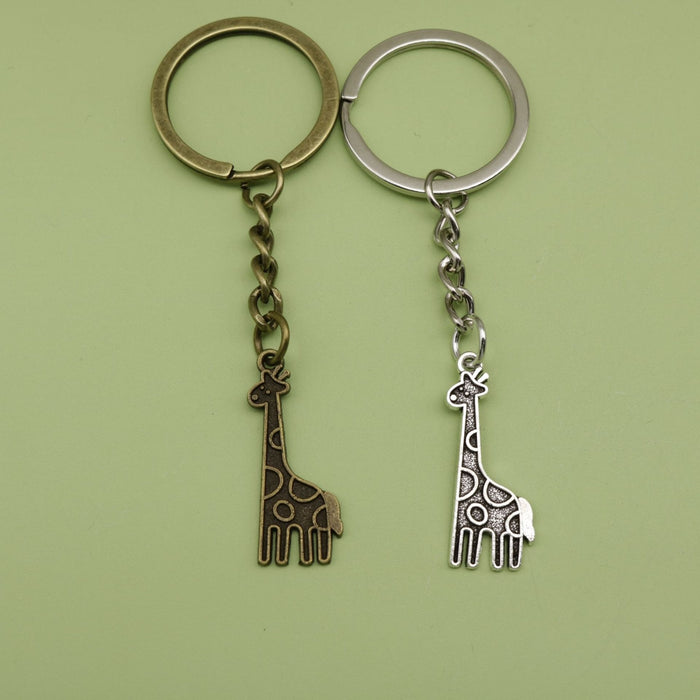 Metal Giraffe Pendant Keychain For Bag Charm Gift