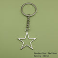 Metal Five Point Star Keychain Bag Charm Gift view 2