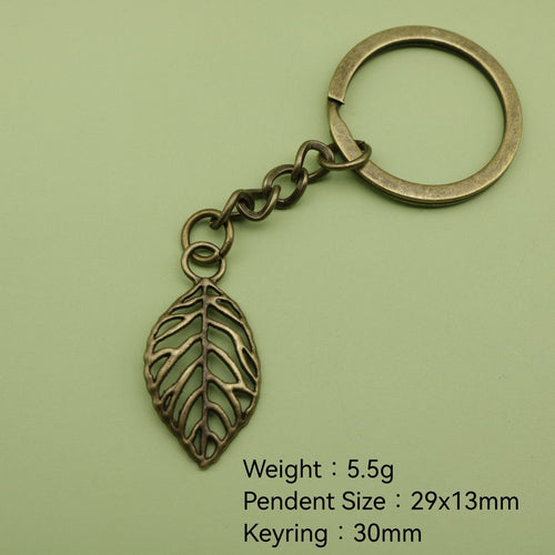 Zinc Alloy Simple Leaf Keychain Bag Charm Gift