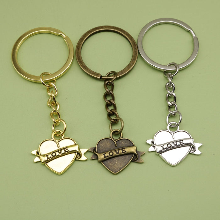 Zinc Alloy Heart Love Keychain For Romantic Gift