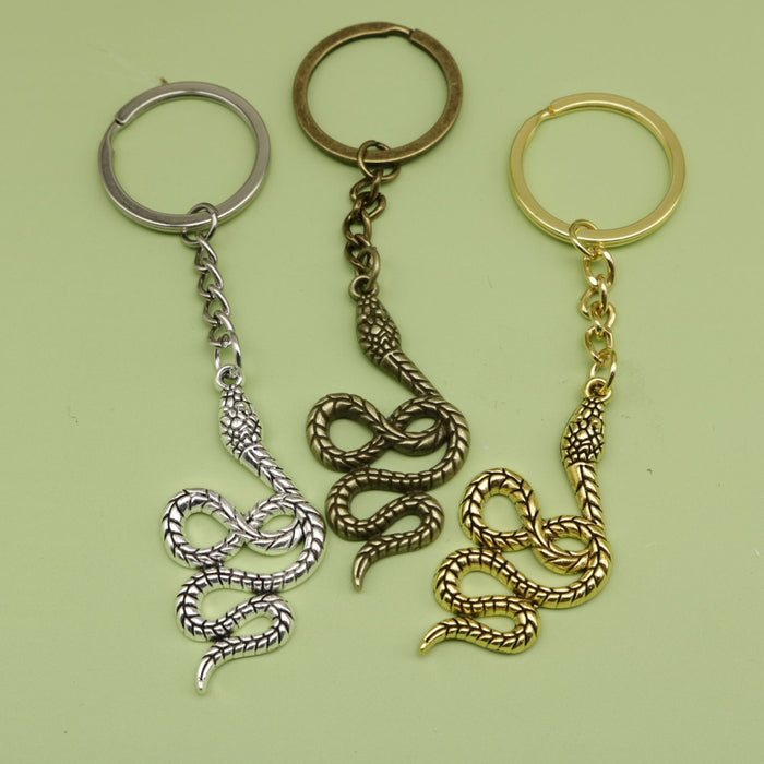Zinc Alloy Simple Snake Keychain For Bag Charm Gift – Antique Copper
