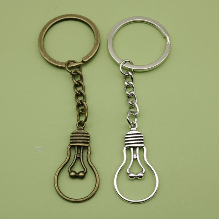 Zinc Alloy Light Bulb Keychain Creative Bag Charm Gift