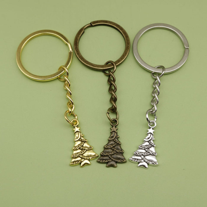 Metal Christmas Tree Keychain Gift