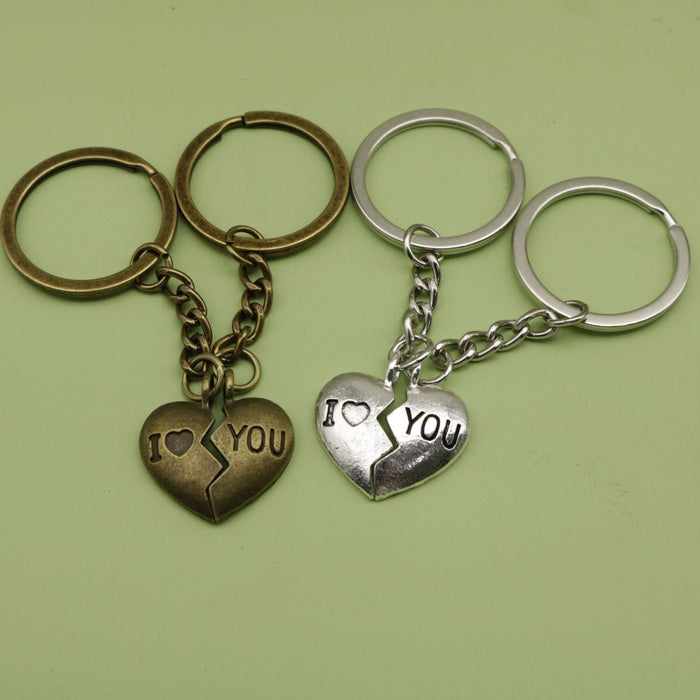 Zinc Alloy Heart I Love You Keychain Romantic Gift