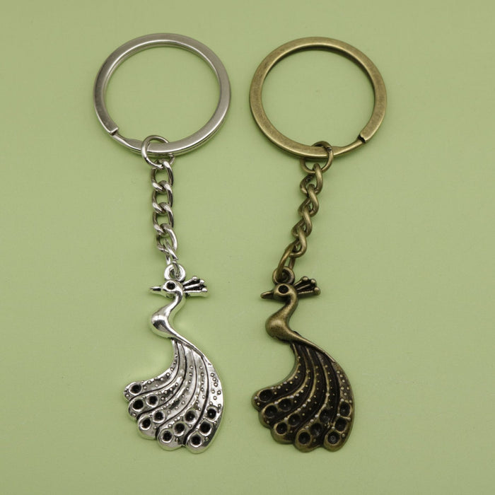 Zinc Alloy Simple Peacock Keychain For Bag Charm Gift