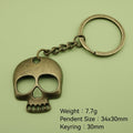 Metal Skull Keychain Bag Charm – Antique Copper view 2
