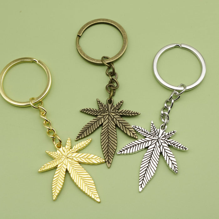 Zinc Alloy Simple Maple Leaf Keychain Bag Charm Gift