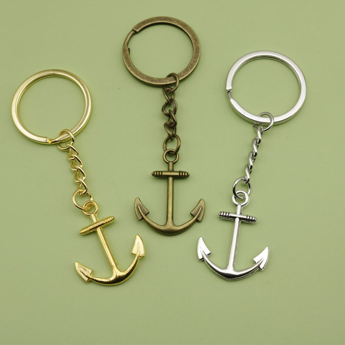 Zinc Alloy Minimal Anchor Keychain Bag Charm Fashion Accessory