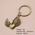 Metal Heart Wings Keychain Bag Charm Gift Key Ring view 2