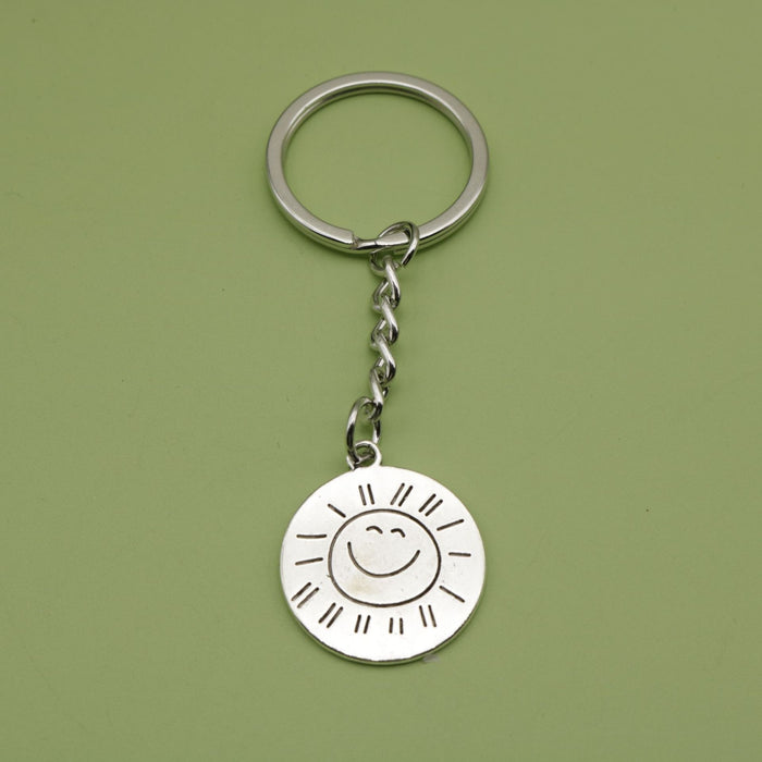 Metal Sunshine Letter Tag Keychain Bag Charm Gift
