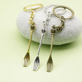 Zinc Alloy Fork Shape Keychain Bag Charm Gift view 4