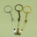 Zinc Alloy Fork Shape Keychain Bag Charm Gift view 1