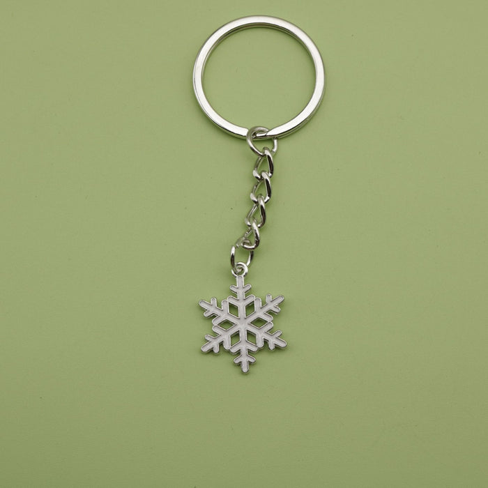 Zinc Alloy Snowflake Keychain For Winter Gift