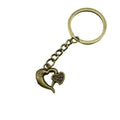 Metal Heart Keychain Bag Charm Gift – Antique Copper view 5